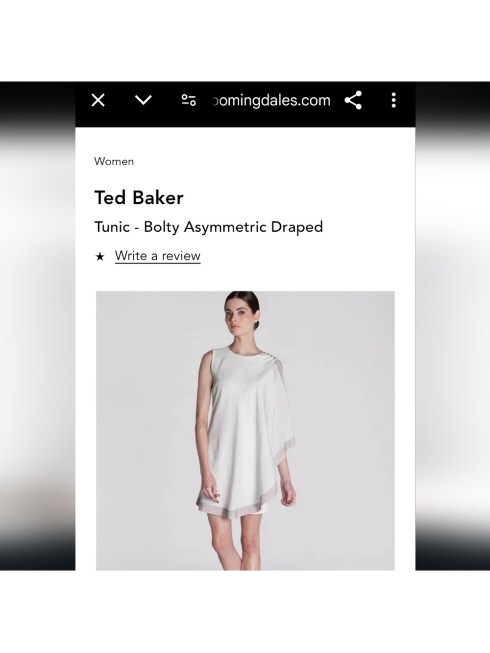 Ted Baker Tunic Bolty Asymmetrical Draped Dress 0 - Picture 5 of 14